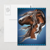Carte postale Visage Cheval Paint (Devant / Derrière)