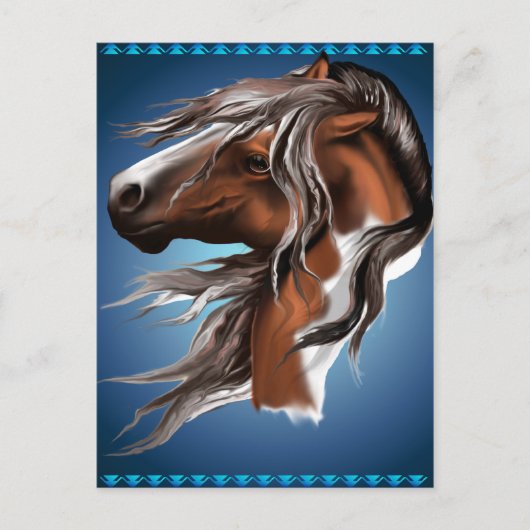 Carte postale Visage Cheval Paint (Devant)