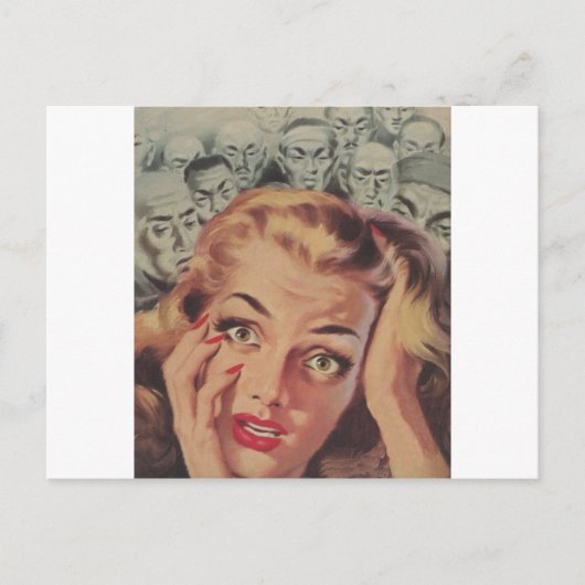 Carte Postale Visage choqué avec les gens qui regardent (Devant)