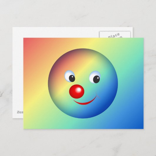 Carte Postale Visage clown (Devant / Derrière)