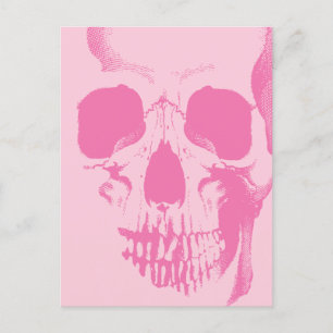 Carte Postale Visage crâne rose