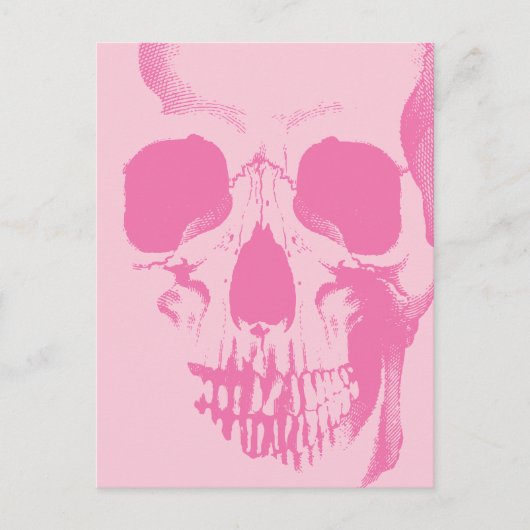 Carte Postale Visage crâne rose (Devant)