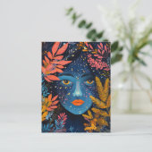 Carte Postale Visage dans les plantes (Debout devant)