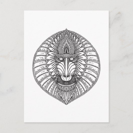 Carte Postale Visage de babouin inspiré (Devant)