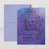 Carte Postale Visage de Bayon violet (Devant / Derrière)
