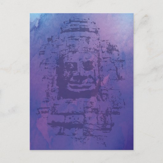 Carte Postale Visage de Bayon violet (Devant)