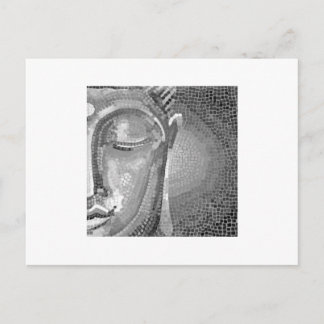 Carte Postale Visage de Bouddha noir et blanc