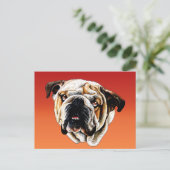Carte Postale Visage de Bulldog Peint (Debout devant)
