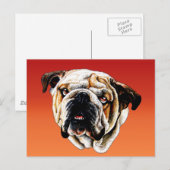 Carte Postale Visage de Bulldog Peint (Devant / Derrière)