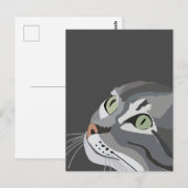 Carte Postale Visage de chat (Devant / Derrière)