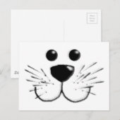 Carte Postale Visage de chat Kitty souriant (Devant / Derrière)