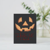 Carte Postale Visage de citrouille pour Halloween (Debout devant)