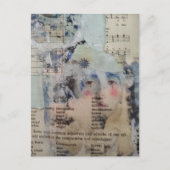 Carte Postale Visage de clown abstrait grunge collage (Devant)