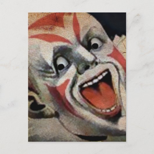 Carte Postale Visage de clown déplaisant (Devant)