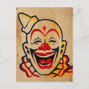 Carte Postale Visage de clown Déplaisant vintage