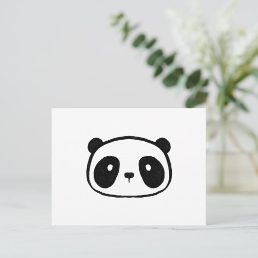 Carte Postale Visage de dessin animé de panda géant dodu (Debout devant)