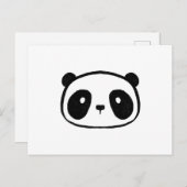Carte Postale Visage de dessin animé de panda géant dodu (Devant / Derrière)