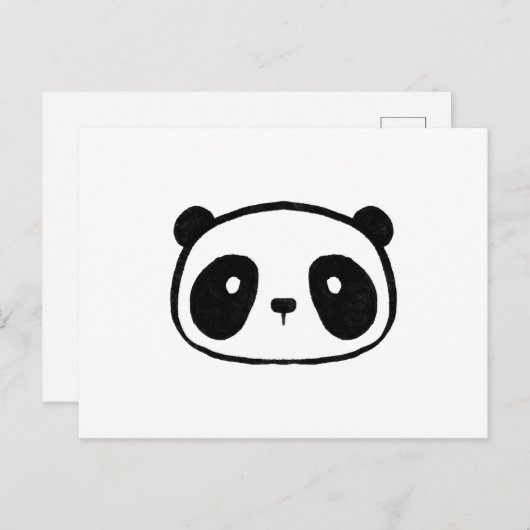Carte Postale Visage de dessin animé de panda géant dodu (Devant / Derrière)