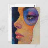 Carte Postale Visage de femme abstrait (Devant / Derrière)