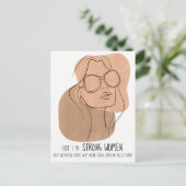 Carte Postale Visage de femme boho avec lunettes de soleil dessi (Debout devant)