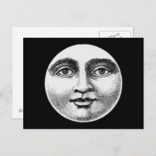 Carte Postale Visage de la lune (Devant / Derrière)