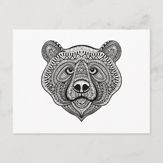 Carte Postale Visage de l'ours inspiré (Devant)