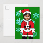 Carte Postale Visage de Noël personnalisé coupé (Devant / Derrière)