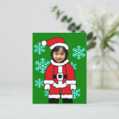 Carte Postale Visage de Noël personnalisé coupé (Debout devant)