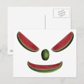 Carte Postale Visage de pastèque souriant (Devant / Derrière)