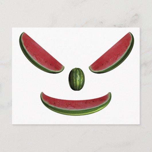 Carte Postale Visage de pastèque souriant (Devant)