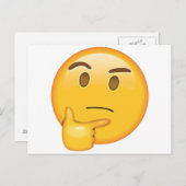 Carte Postale Visage de pensée - Emoji (Devant / Derrière)