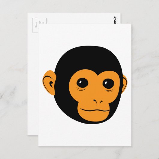 Carte Postale Visage de singe (Devant / Derrière)