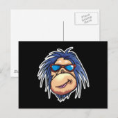 Carte Postale visage de singe complètement dément (Devant / Derrière)