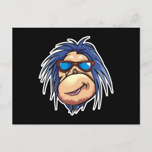 Carte Postale visage de singe complètement dément (Devant)
