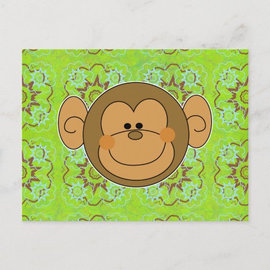 Carte Postale Visage de singe mignon et drôle (Devant)