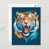 Carte Postale Visage de tigre torride (Devant / Derrière)