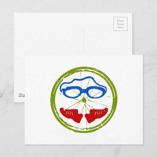 Carte Postale Visage de triathlon (Devant / Derrière)