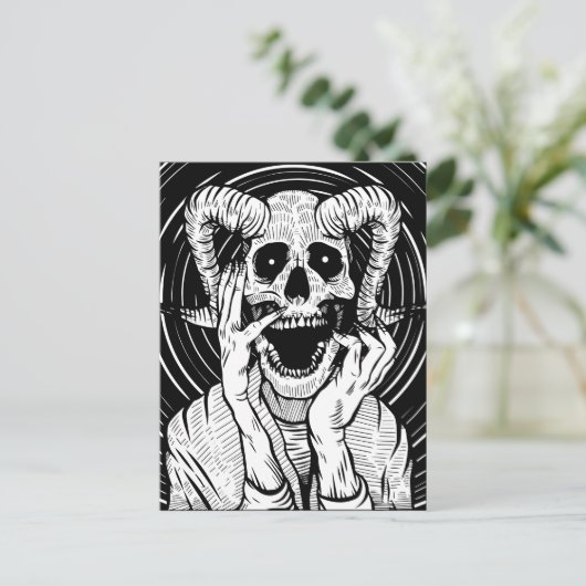 Carte Postale visage diable (Debout devant)