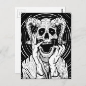 Carte Postale visage diable (Devant / Derrière)