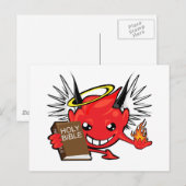 Carte Postale visage diable / ange (Devant / Derrière)