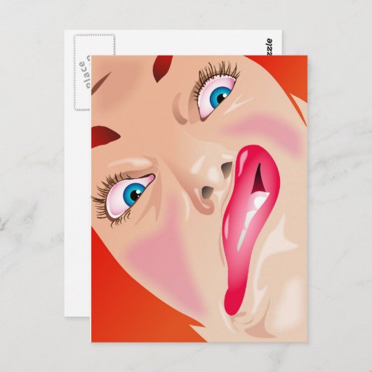 Carte Postale Visage drôle (Devant / Derrière)