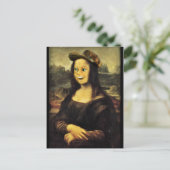 Carte Postale Visage Drôle de Mona Lisa (Debout devant)