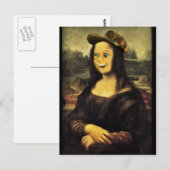 Carte Postale Visage Drôle de Mona Lisa (Devant / Derrière)