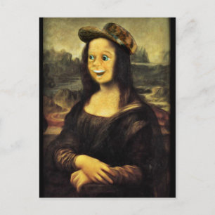 Carte Postale Visage Drôle de Mona Lisa