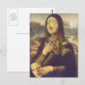 Carte Postale Visage drôle de Mona Lisa (Devant / Derrière)