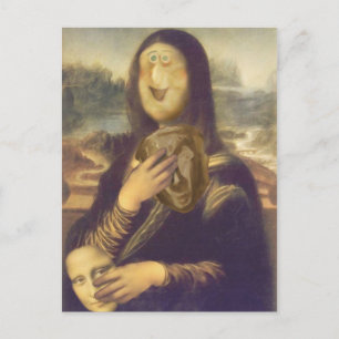 Carte Postale Visage drôle de Mona Lisa