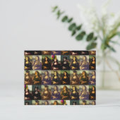 Carte Postale Visage Drôle de Mona Lisa (Debout devant)