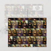 Carte Postale Visage Drôle de Mona Lisa (Devant / Derrière)