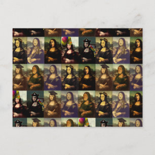 Carte Postale Visage Drôle de Mona Lisa