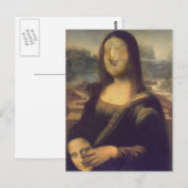 Carte Postale Visage Drôle de Mona Lisa (Devant / Derrière)